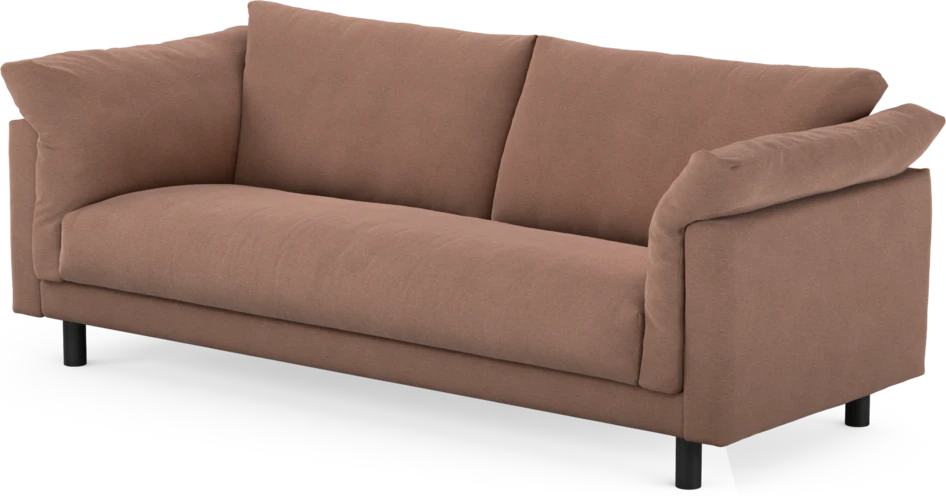 Cherrie - 3-sits soffa, hel dyna, fast klädsel - Rosa