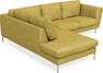 Madison - 2-sits soffa med divan vänster - Gul