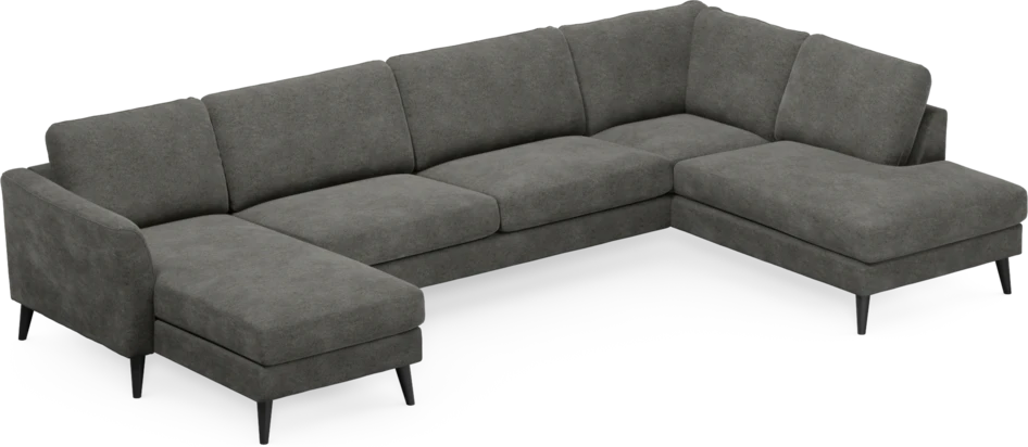 Bridge - 3-sits soffa med schäslong vänster och divan höger - Grå