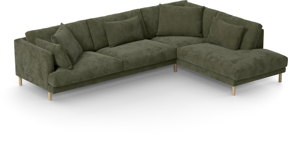 Harper - 3-sits soffa med divan höger - Grön