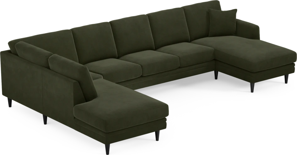 Eden - 3-sits soffa med divan vänster och schäslong höger - Grön