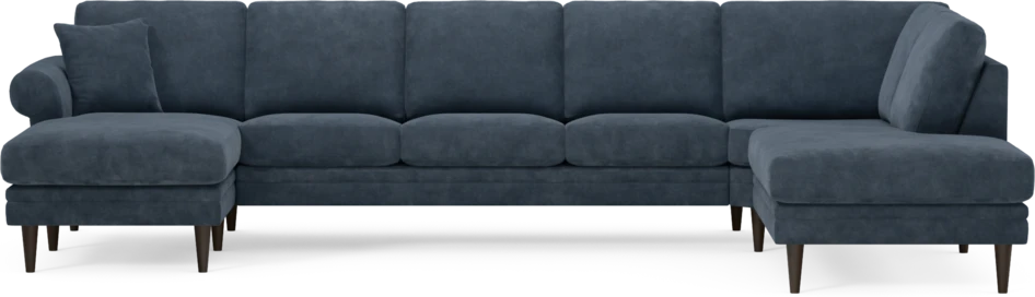 Eden - 3-sits soffa med schäslong vänster och divan höger - Blå