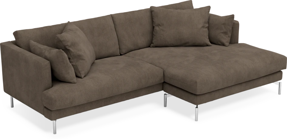 Harper - 4-sits med schäslong XL höger - Brun