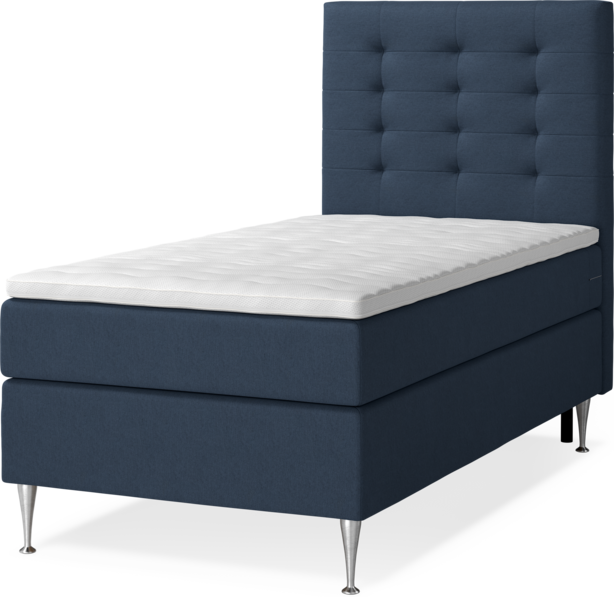 New York - Kontinentalsäng, enkelsäng med bäddmadrass och sänggavel trensad - Blå
