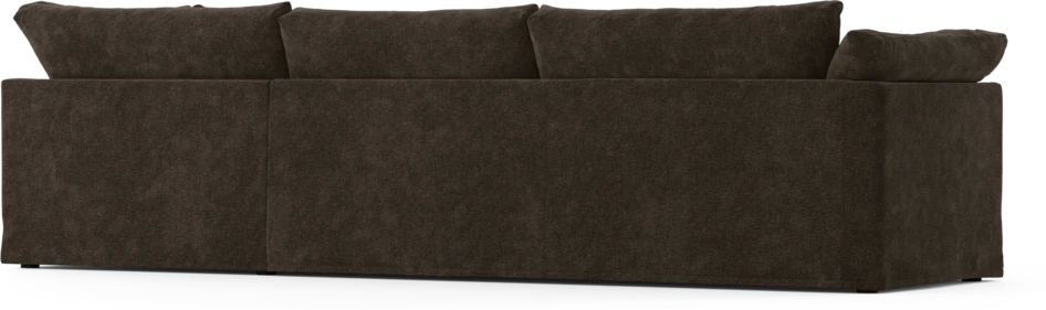 Cherrie - 3-sits soffa med divan höger, med kappa - Brun