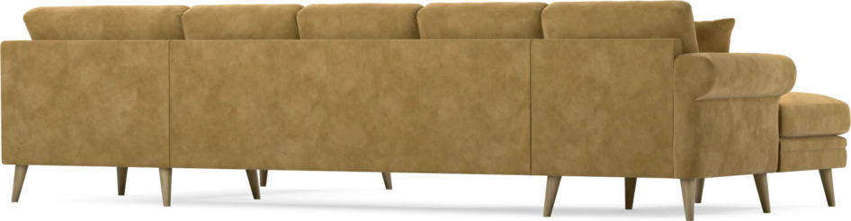 Eden - 3-sits soffa med schäslong vänster och divan höger - Gul