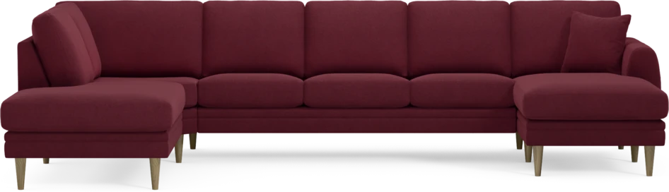 Eden - 3-sits soffa med divan vänster och schäslong höger - Röd