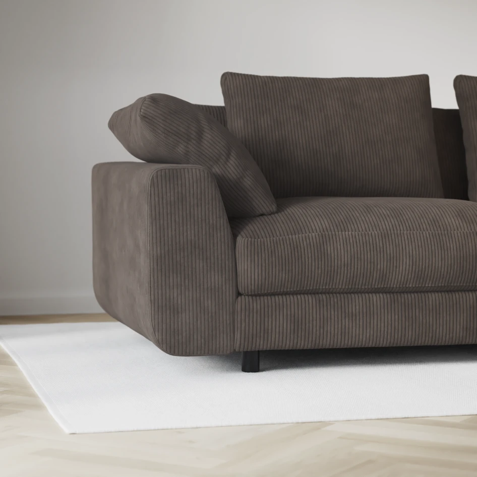 Amie - 3-sits med divan höger - Brun