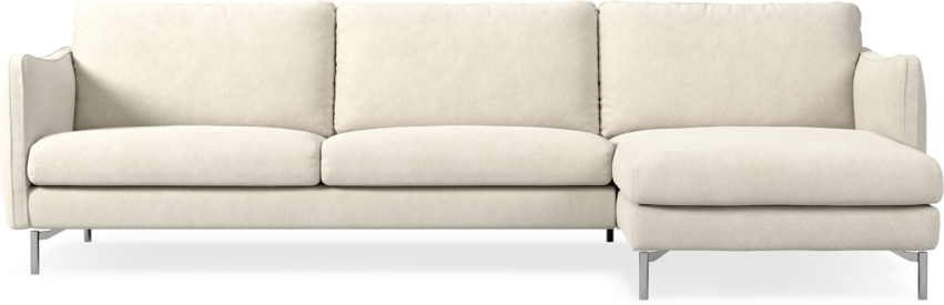 Madison Lux - 3-sits soffa med schäslong höger - Vit