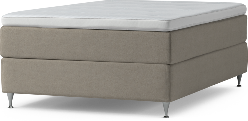 Delux Dream - Kontinentalsäng, enkelsäng 140 cm med bäddmadrass och sängben - Beige