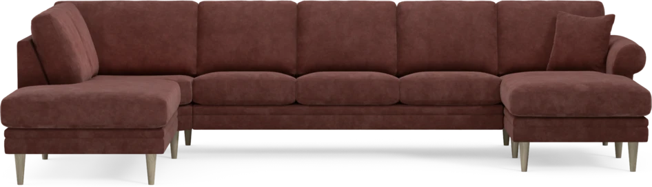 Eden - 3-sits soffa med divan vänster och schäslong höger - Röd