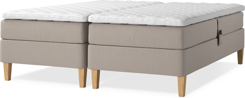 Delux Sense - Ställbar säng, dubbelsäng med bäddmadrass - Beige