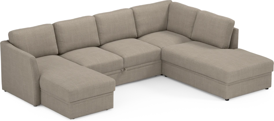 Öland - Bäddsoffa med schäslong vänster och divan höger - Beige
