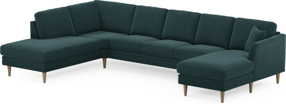 Eden - 3-sits soffa med divan vänster och schäslong höger - Blå