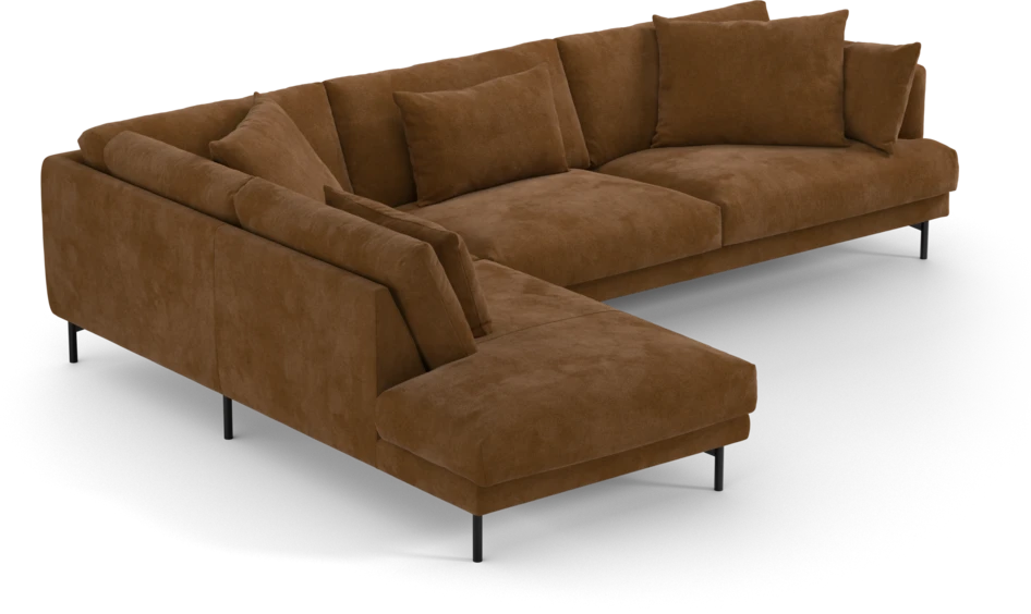 Harper - 3-sits soffa med divan vänster - Orange