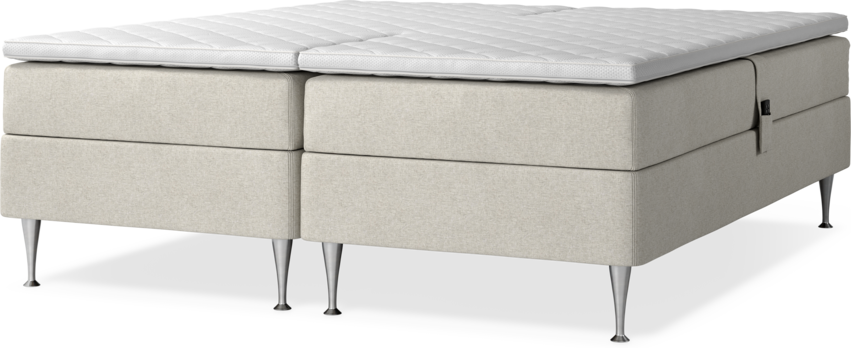 Delux Sense - Ställbar säng, dubbelsäng med bäddmadrass - Beige