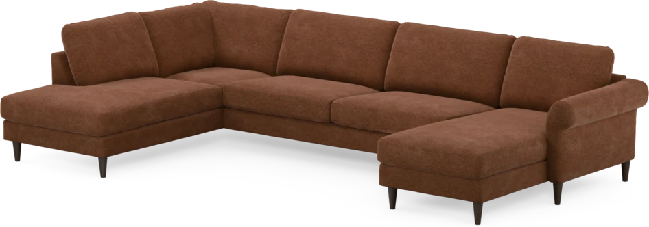 Bridge - 3-sits soffa med divan vänster och schäslong höger - Orange