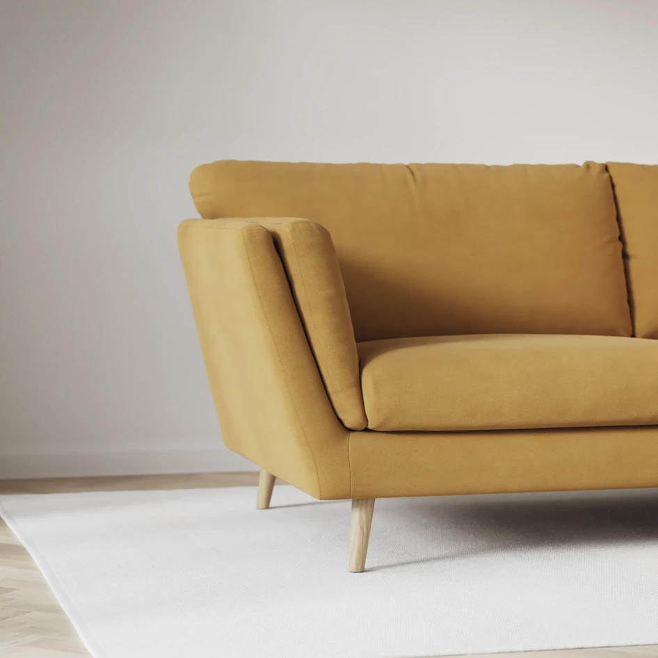 Madison - 2-sits soffa med divan vänster och schäslong höger - Gul