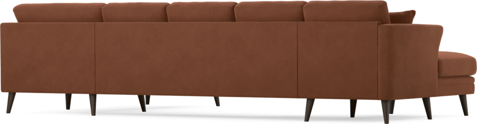 Eden - 3-sits soffa med schäslong vänster och divan höger - Orange
