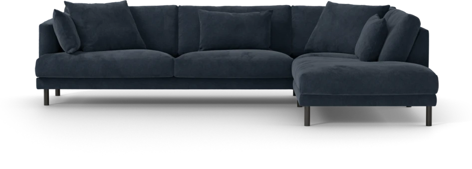 Harper - 3-sits soffa med divan höger - Blå