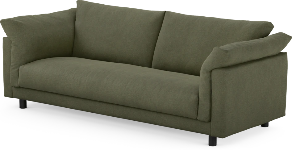 Cherrie - 3-sits soffa, hel dyna, fast klädsel - Grön