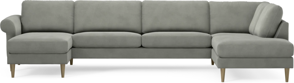 Bridge - 3-sits soffa med schäslong vänster och divan höger - Grå
