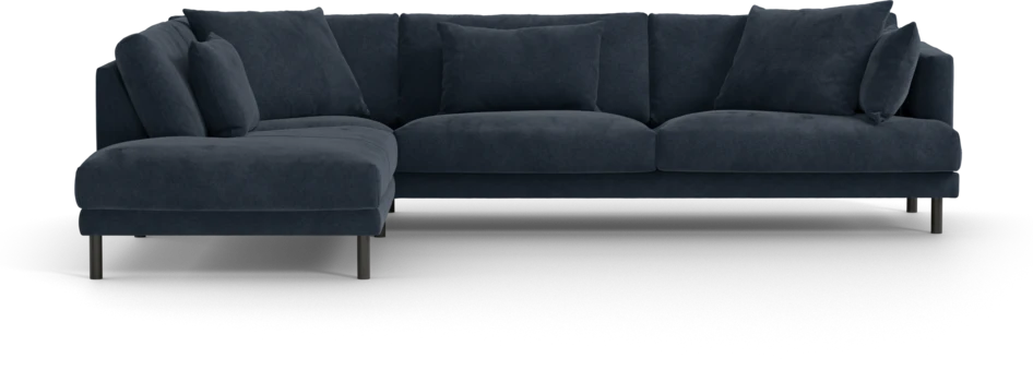 Harper - 3-sits soffa med divan vänster - Blå