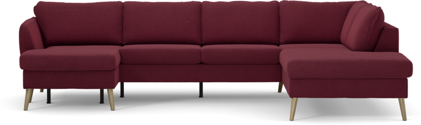 County - 3-sits soffa med schäslong vänster och divan höger - Röd