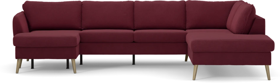 County - 3-sits soffa med schäslong vänster och divan höger - Röd