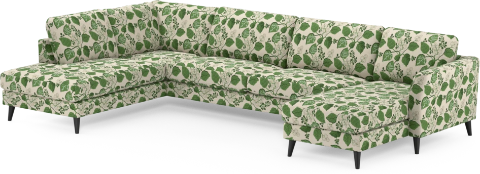 Bridge - 3-sits soffa med divan vänster och schäslong höger - Grön