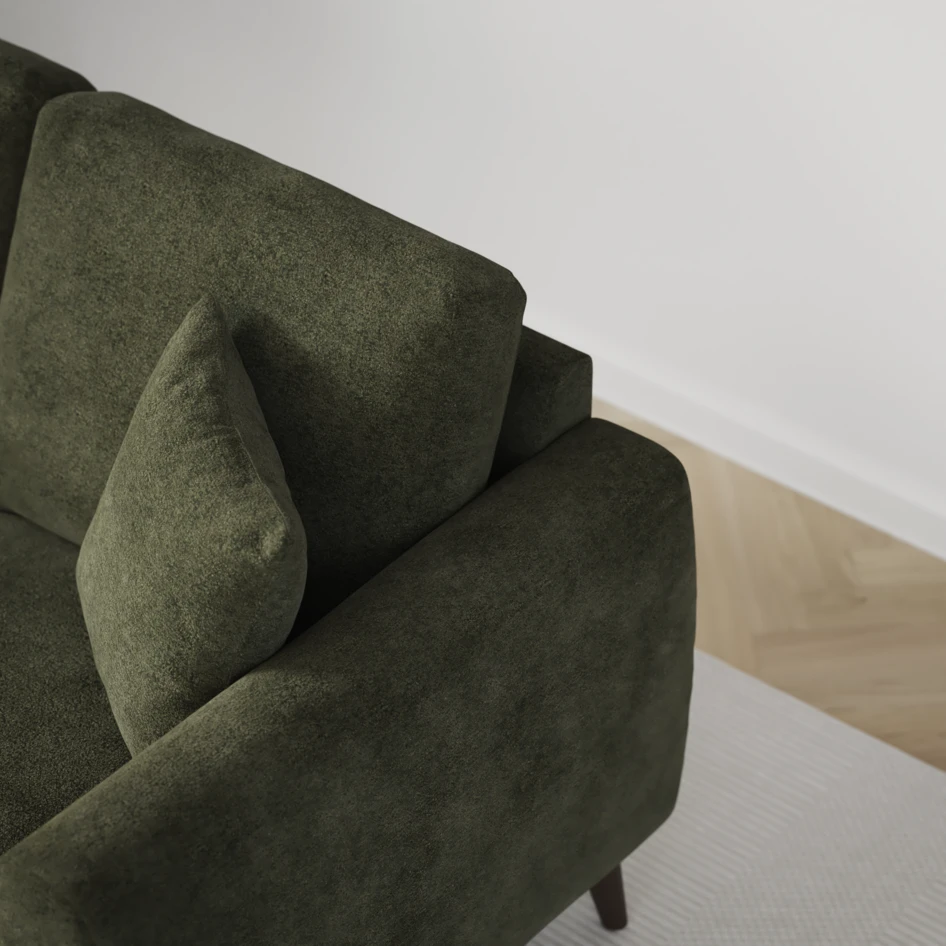 Eden - 3-sits soffa med divan vänster och schäslong höger - Grön