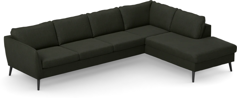 County - 3-sits soffa med divan höger - Grön