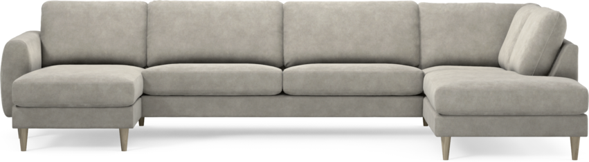 Bridge - 3-sits soffa med schäslong vänster och divan höger - Grå