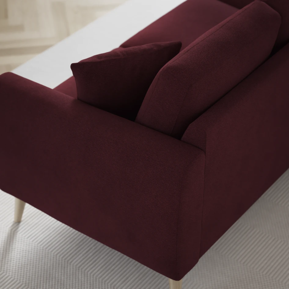 Eden - 3-sits soffa med divan vänster och schäslong höger - Röd