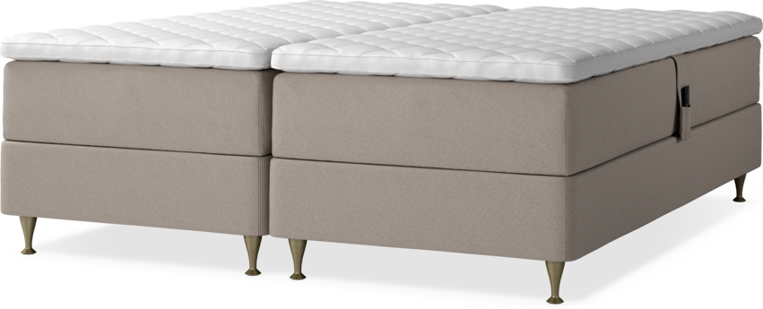 Delux Dream - Ställbar säng, dubbelsäng med bäddmadrass - Beige