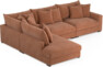 Rossi - 3-sits soffa med divan vänster - Gul