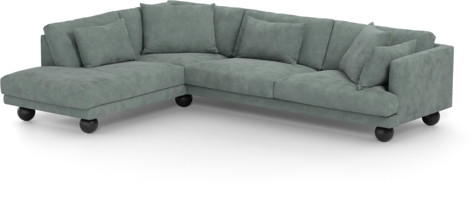 Harper - 3-sits soffa med divan vänster - Blå