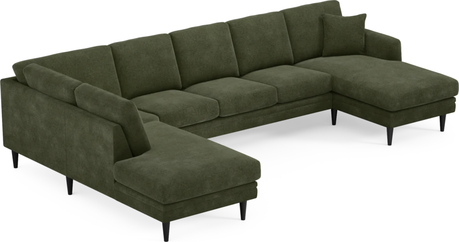Eden - 3-sits soffa med divan vänster och schäslong höger - Grön