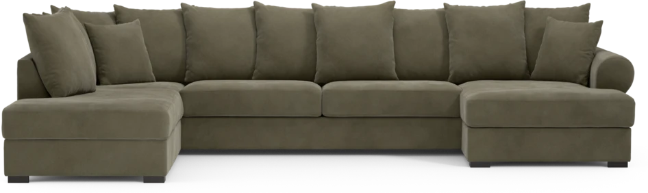 Town - 3-sits soffa med divan vänster och schäslong höger - Grön