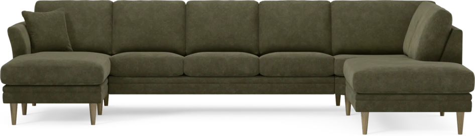 Eden - 3-sits soffa med schäslong vänster och divan höger - Grön