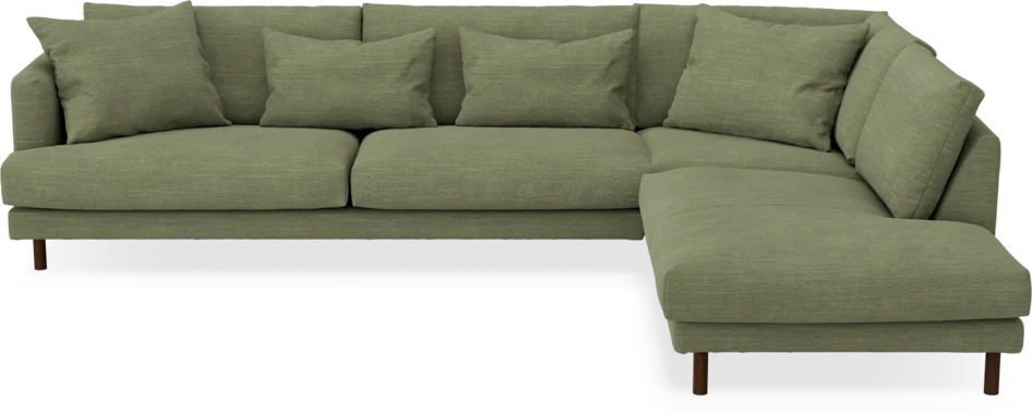 Harper - 3-sits soffa med divan höger - Grön