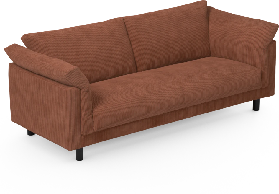 Cherrie - 3-sits soffa, hel dyna, fast klädsel - Orange