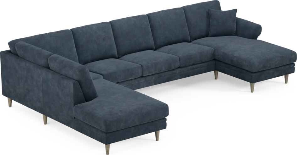 Eden - 3-sits soffa med divan vänster och schäslong höger - Blå