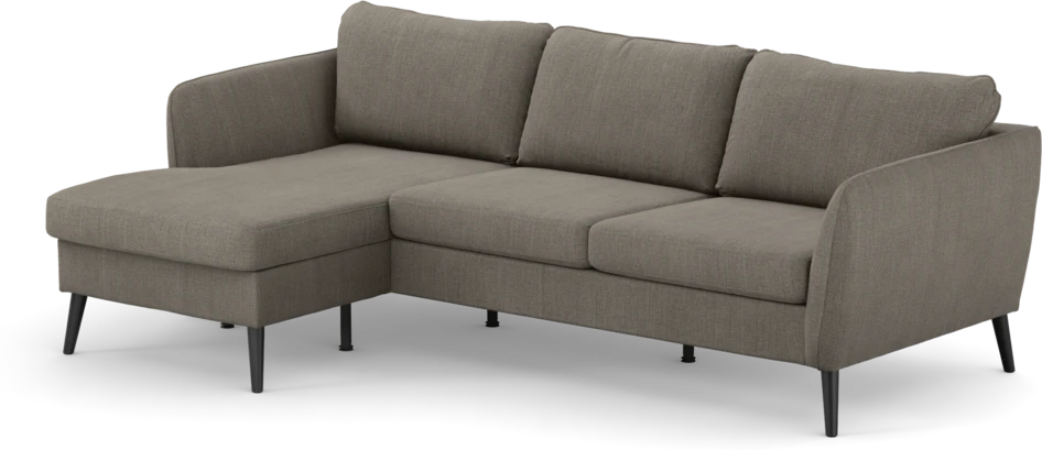 County - 3-sits soffa med flyttbar schäslong - Brun
