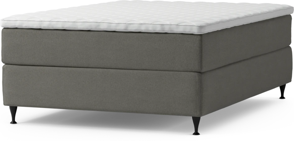 Delux Exclusive - Kontinentalsäng, enkelsäng 140 cm med bäddmadrass och sängben - Grå