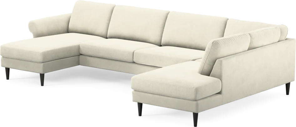 Bridge - 3-sits soffa med schäslong vänster och divan höger - Vit