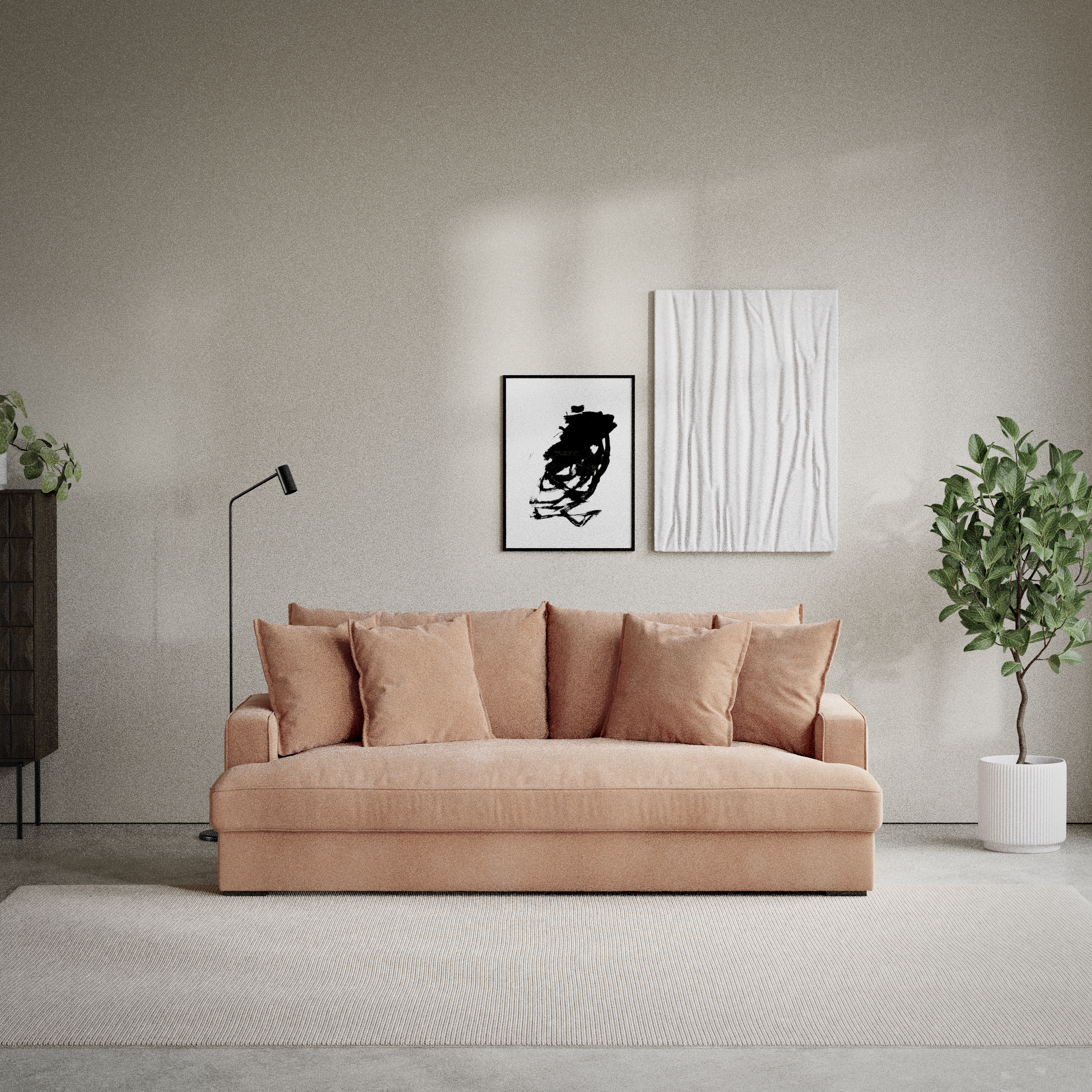 Mila - 3-sits soffa, hel dyna - inspiration