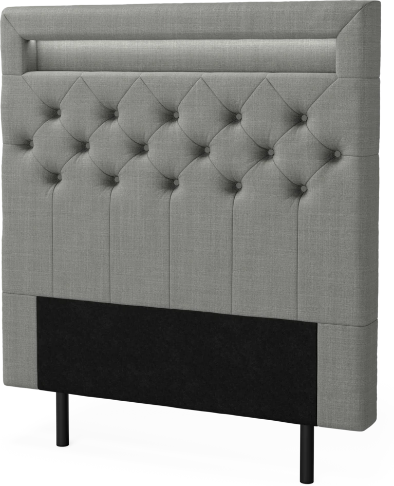 New York led - Sänggavel, 90-210 cm - Grå