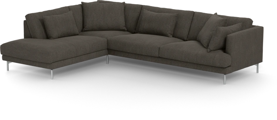 Harper - 3-sits soffa med divan vänster - Brun