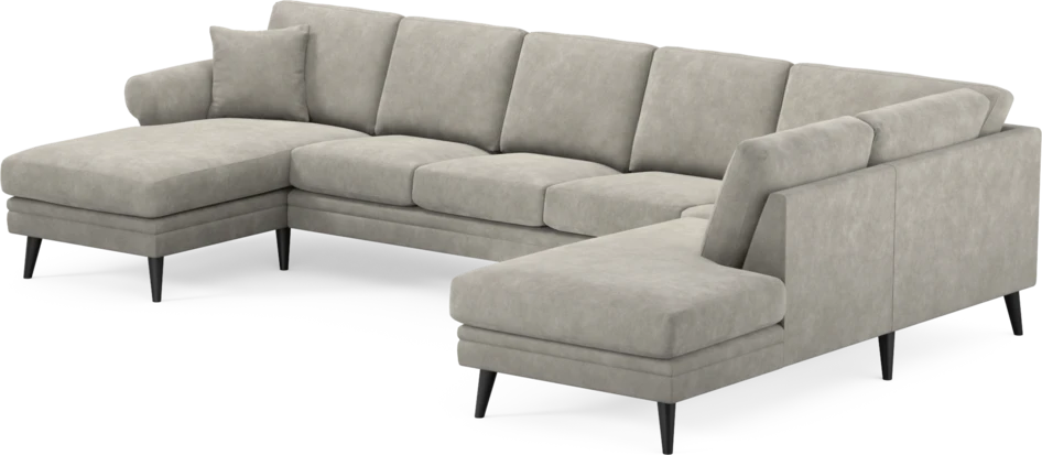 Eden - 3-sits soffa med schäslong vänster och divan höger - Grå